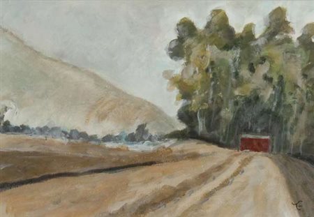 Ezio Tomaello Paesaggio acrilico su cartone Dimensioni : cm. 21x30 Firma in...