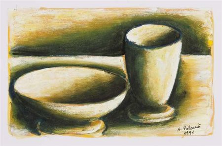 Salvatore Palamà Crepuscolo, 1991 tempera su carta Dimensioni : cm. 12x20...