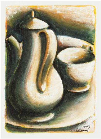 Salvatore Palamà Composizione, 1993 tempera su carta Dimensioni : cm. 18x12...