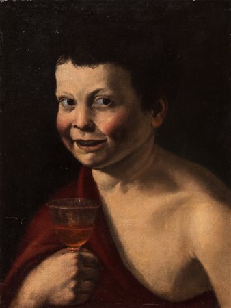 Pittore caravaggesco attivo nell'Italia meridionale, circa 1620 - 1630 - Child Bacchus with a glass of wine