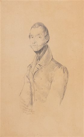 Scuola europea, secolo XIX - Ritratto di gentiluomo a mezzo busto