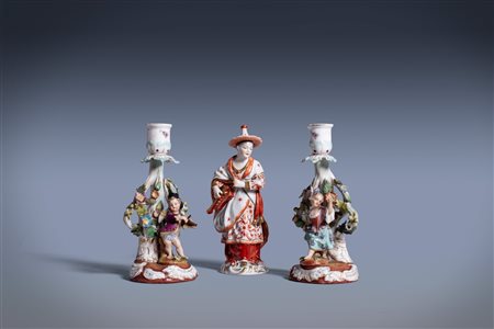 Tre statuine in porcellana, secolo XIX