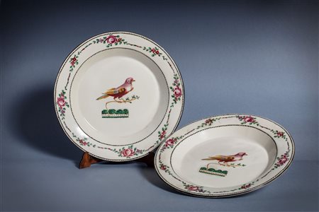 Due piatti in maiolica, Napoli secolo XIX