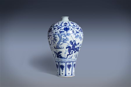 Vaso in porcellana bianca e blu, Cina secolo XIX