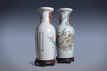 Coppia di vasi in porcellana, Cina, secolo XIX