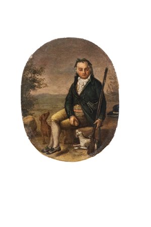 Scuola inglese, secolo XIX - Hunter in a landscape