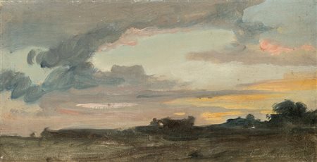 Carlo Mancini "Fuori Porta Pia" 1868
olio su carta applicata a cartoncino (cm 12