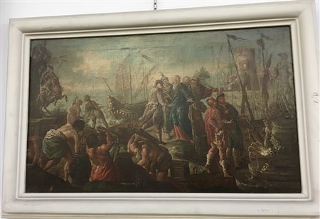 Ignoto "Storie della vita di Mosè" quattro dipinti ad olio su tela (cm 52x87) I