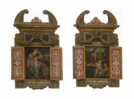 Ignoto, "Madonna con Bambino, San Giovannino e Santa" e "Madonna con Bambino, S