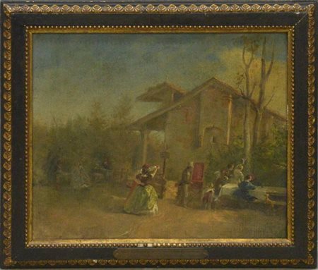 Scuola lombarda della fine XIX Secolo "Alla Cassina de' Pomm, valzer frances ..