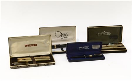 Lotto composto da cinque penne stilografiche ed una biro di diverse marche di c