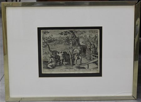 Jan van der Straet (1523-1605) Incisione (post 1579) raffigurante una scena di