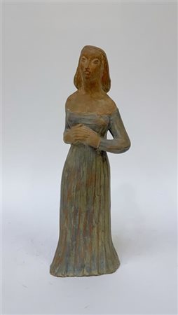 Ignoto, ''figura femminile'', scultura in terracotta (h cm 38) (lievi difetti)