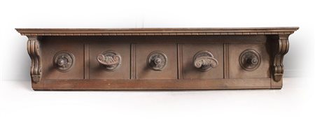 Attaccapanni da parete in stile rinascimentale (cm 153x35x26) (difetti)