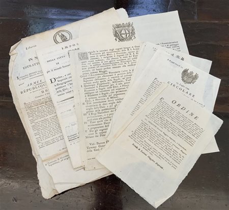 Lotto composto da dieci tra Grida e Circolari della fine del secolo XVIII, alcu