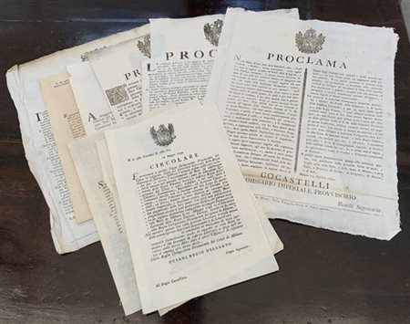 Lotto composto da dieci tra Grida e Circolari della fine del secolo XVIII, alcu