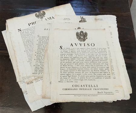 Lotto composto da dieci tra Grida e Circolari della fine del secolo XVIII, alcu