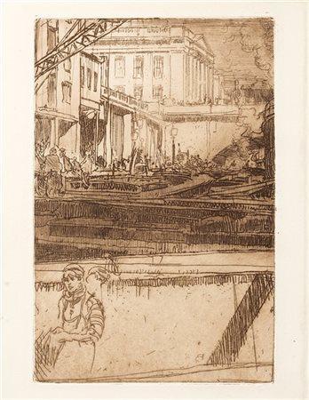 Frank Brangwyn Fishmongers' Hall
Acquaforte originale mm 187x122 (all'impronta)