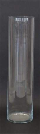 Grande vaso cilindrico in vetro trasparente (h cm 100) (lievi difetti)