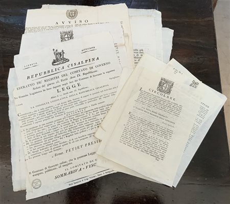 Lotto composto da dodici tra Grida e Circolari della fine del secolo XVIII, alc