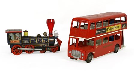 Lotto composto da due giocattoli in latta di diversa epoca (difetti)