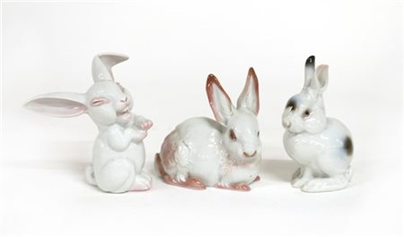 Manifattura di Rosenthal, lotto composto da tre statuette in ceramica in forma