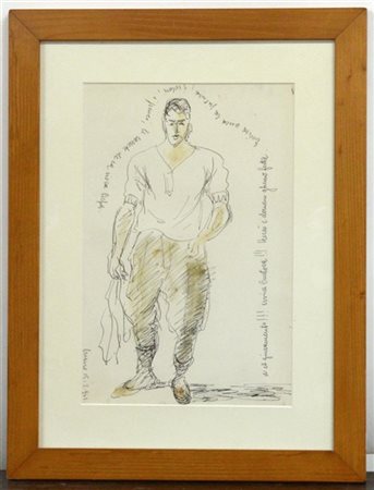 Firma indecifrata "Senza titolo" 1942
Disegno a tecnica mista su carta raffigura