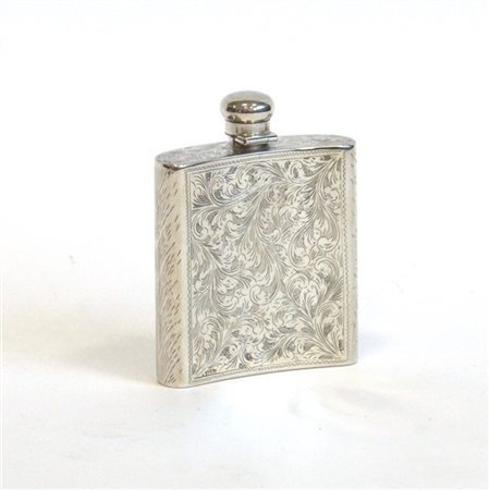 Porta liquore in argento inciso a volute fogliate (g 180 ca.)