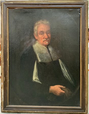 Ignoto del secolo XVIII "Ritratto virile" olio su tela (cm 91x68). In cornice a