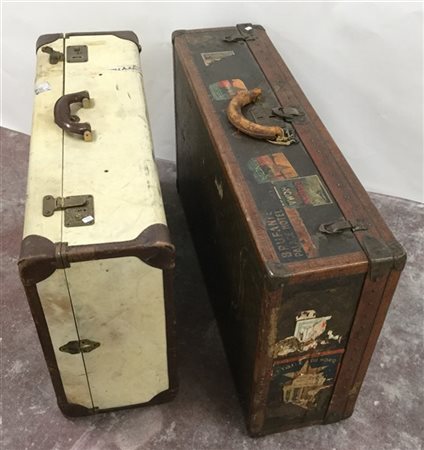 LOUIS VUITTON e anonimo
Lotto di due valigie di cui una Vuitton in tela monogra