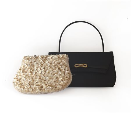 GUCCI e anonimo
Lotto composto da una borsetta a braccio in gros-grain nero e r