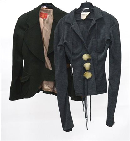 VIVIENNE WESTWOOD 
Lotto composto da due giacche, una verde muschio l'altra gri