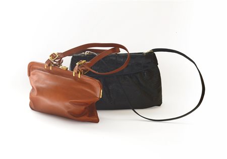 ROBERTA DI CAMERINO, COPPOLA e TOPPO
Lotto di due borse una in rettile nero con