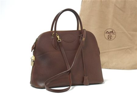 HERMÈS 
Borsa Bolide in pelle Epsom color Castagna, dettagli in metallo color o