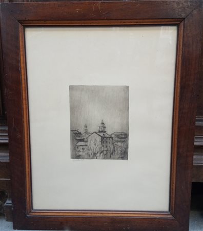 Lotto composto da un' acquaforte raffigurante "gatto" e due raffiguranti "scorc