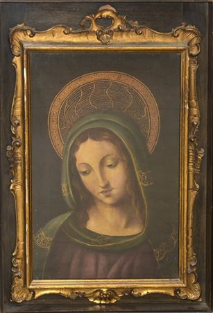 Ignoto ''Madonna'' olio su tela (cm 56x35) In cornice (difetti)