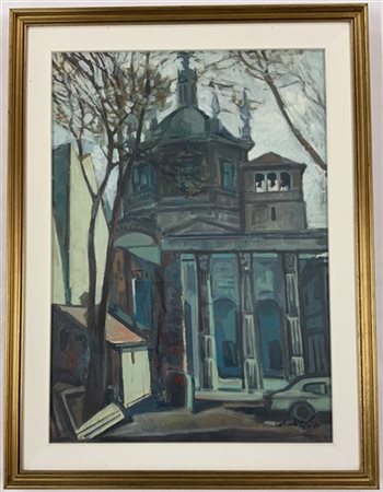 Guido Colombo "San Lorenzo" olio su tela (cm 70x50) Firmato in basso a destra. I