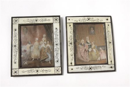 Ignoto della fine del secolo XVIII "La scelta del vestito" e "La vestizione" co