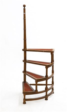 Scaletta da biblioteca a quattro pioli con montanti torniti (h cm 127) (difetti