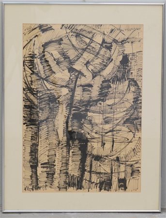 Ignoto "Senza titolo" 1968
tecnica mista su carta
cm 68x48
firmato e datato in b