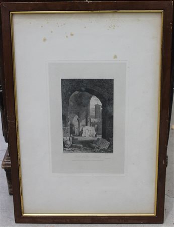 Gruppo di quattro litografie della prima metà del XIX secolo raffiguranti scorc