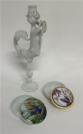 Manifattura Rosenthal 
Lotto composto da un portacandele con soggetto mitologic