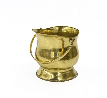 Portacarbone in metallo dorato con manico (h cm 33) (difetti)