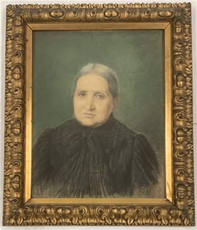 Giuseppe Giobbio "Ritratto femminile" pastelli colorati su cartone (cm 62x50) Fi