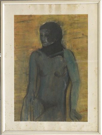 Firma indecifrata "Nudo femminile" tecnica mista (cm 65x46) firmata in basso a