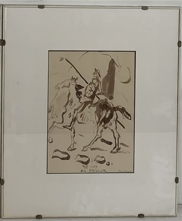 Felice Carena "Don Chisciotte 1959" e "Pietà 1952" due opere a tecnica mista su