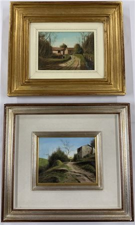 Ciro Sansone Mirabito "Cascinotto a Cuvio" e "Strada per Rho" coppia di dipinti