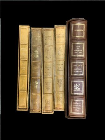 [EDITALIA] Cinque volumi in piena pelle editi da Editalia, Roma. Ciascun volume