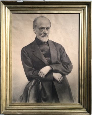 Pietro Acerbi "Ritratto di Giuseppe Mazzini" disegno su carta (cm 86.5x65.5) Fir