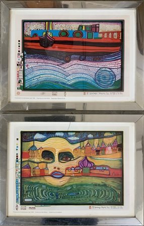 Lotto composto da sette riproduzioni di soggetto e misure diverse, in cornici (